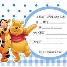 Invitation anniversaire super héros fille.téléchargez ces vecteur gratuits sur modèles d' invitation gratuite à , et découvrez plus de m de ressources graphiques professionnelles sur freepik. Carte D Invitation Anniversaire Enfant A Imprimer Winnie Un Grand Marche