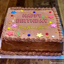 You just need to visit our site that offers personalized beautiful birthday cake images, select any image of birthday cake.after this write your birthday girl's, boy's or a special one name. Chocolate Star Birthday Cake With Name Generator