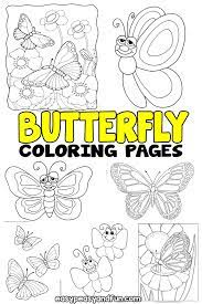 These butterflies are only waiting for pretty colors to take live and to fly ! Butterfly Coloring Pages Free Printable From Cute To Realistic Butterflies Easy Peasy And Fun