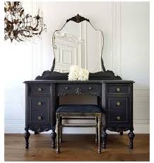 1 200 french provincial victorian classic makeup vanity table. Pending Free Shipping Victorian 1930 S Boudoir Matte Black Vanity Makeup Table Chic Glam Set Mirror Bench In 2021 Black Vanity Vintage Makeup Vanities Makeup Vanity