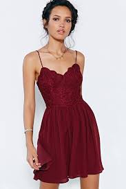 Kimchi Blue Spaghetti Strap Lace Dress Dark Red Cocktail Dress Spaghetti Strap Lace Dress Cheap Dresses