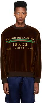 Gucci Brown Chenille Maison De L Amour Sweatshirt Ssense
