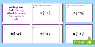 Adding fractions with different denominators can be confusing.unless you have common denominators. Subtracting Mixed Numbers 4 In A Row Game Maths Resources