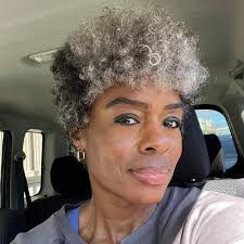Gray Short Afro Wigs Salt and Pepper 4C Kinky Curly Human Hair Wigs for  Older Women
