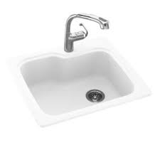 Dual mount and can be installed as an undermount, the nantucket sinks plymouth collection 60/40 double bowl kitchen sink has a low divider, letting you have the benefit of both wash and dry kitchen task, and using less water. Swan Drop In Undermount Solid Surface 25 In 1 Hole 60 40 Double Bowl Kitchen Sink In White Ks02518db 010 The Home Depot
