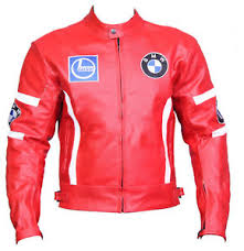 Details About Bmw Motorcycle Biker Jacket Sports Red Leather Motorbike Protective Racer Jacket