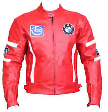 details about bmw motorcycle biker jacket sports red leather motorbike protective racer jacket