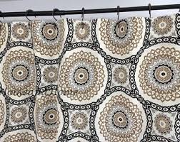 Black And Tan Shower Curtains Fabric Shower Curtain Custom High End Designers Olympus Stone Black Tan Gray Ivory 72 X 84 10 Extra Long Shower Curtain Tan Shower Curtain Long Shower Curtains