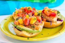 Tropical salsa for fish tacos. Tilapia Fish Taco Boats With Tropical Salsa Martin S Famous Potato Rolls And Bread