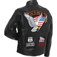 Diamond Plate Mens Live To Ride Eagle Patch Leather Motorcycle Jacket Leather Motorcycle Jacket Motorcycle Jacket Mens Motorcycle Jacket
