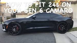 Mrr m228 20x10 5x120 et23 black wheels rims fit chevrolet camaro ss lt 2016. How To Fit 24 Wheels On Your Gen 6 Camaro Youtube