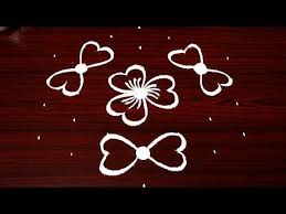 Easy Rangoli Designs With 7 To 4 Dots Simple Ducks Kolam Designs Muggulu With Small Dots Youtube Flower Rangoli Kolam Designs Rangoli Designs