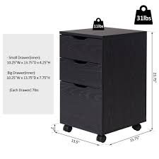 Calico designs' mobile file cabinet is compact and safe option for business or home offices where space is limited. Homcom Matte Black 3 Drawer Rolling File Cabinet 913 018 The Home Depot