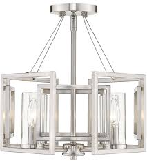 Golden Lighting 6068 Sf Pw Marco 4 Light 16 Inch Pewter Semi Flush Pendant Ceiling Light