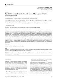 Pdf Rehabilitation As A Disability Equality Issue A Conceptual Shift For Disability Studies