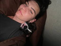 Constant Cuddle Buddies! Boxer is my 9 year old sweetest girl ever!