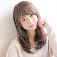 アプリエカラーセミロング ミディアム ミディ ストレート ヘア