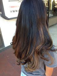 Baylage Highlights On Black Hair My Hair Done On 7 19 14 Black Hair With Highlights Hair Baylage Hair