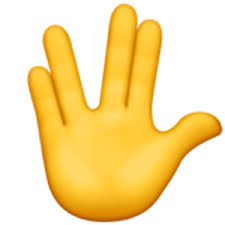 Raised Hand With Part Between Middle And Ring Fingers 0 Finger Emoji Emoji Smiley