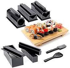 Kit De Preparation A Sushi A La Maison Coffret Complet 10 Pieces Comprenant 5 Moules Et Outils Necessaires Diy Cu Sushi Maison Sushi Comment Faire Des Sushis