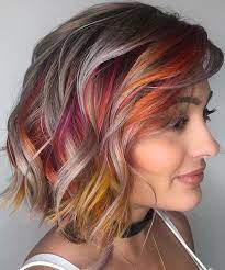 Trendy Multicolor Short Layered Hairstyles For Women Hair Styles Medium Hair Styles Bangs With Medium Hair