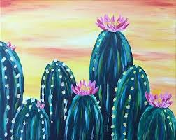 Desert sunset paintings, arizona landscapes, sunsets, southwest art,arizona sunsets, desert southwest landscapes. Cactus Sip And Paint 400 Lewis Ginter Botanical Garden