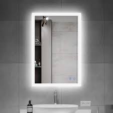 Try to use all the different types of lighting to illuminate your bathroom. Ai Lighting 50x70cm Led Bathroom Mirror Lighted Bathroom Makeup Mirror Large Bathroom Mirror Lights Smart Wall Mounted Mirror With Touch Dimmable Button Horizontal Vertical Anti Fog Amazon Co Uk Kitchen Home