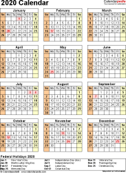 2020 Calendar Free Printable Excel Templates Calendarpedia