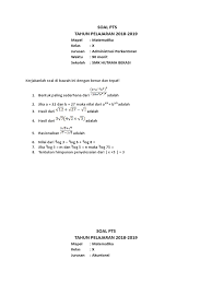 Tes latihan soal ujian nasional tkj smk 20182. Soal Matematika Pts 1 2018 2019 10 Ap Ak Bc Tkj Tkr Pdf