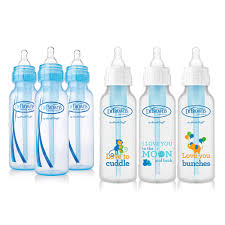 Dr Brown S Baby Bottles Boys 6 Pack 3 8 Oz Blue And 3 8 Oz Clear Bottles Walmart Com