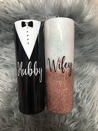 Wifey And Hubby Tumblers Husdanbd And Wife Tumblers Husband Etsy In 2020 Wedding Tumblers Bride And Groom Gifts Wedding Gifts For Bride And Groom