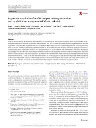 View mark mcdonald's profile on linkedin, the world's largest professional community. Appropriate Aspirations For Effective Post Mining Restoration And Rehabilitation A Response To Kazmierczak Et Al Request Pdf