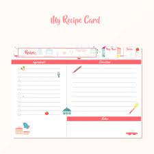 Etwas, was bei der anfertigung von etwas als muster, grundlage, modell o. Farbige Rezept Vorlage Kostenlose Vektor