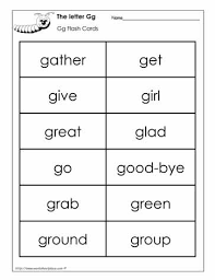 The book has pages for the student to assemble, objects to color, and short phrases to copy (like grin starts with gr.). Word Wall Words For The Letter G Worksheets