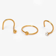 If you wanted a nose piercing or cartilage piercing, aside from the standard dual lobe piercing, then all ear piercings are done directly inside of the store and no appointment is required but you can contact. Sterling Silver 22g Assorted Gold Nose Studs Rings 3 Pack Claire S