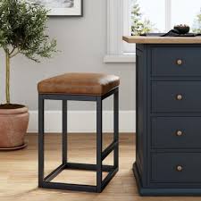 Square stool cushion for metal industrial modern & farmhouse kitchen bar stools chairs (tolix, tabouret, osp, bristol, carlisle, viktor) cushcushion. Faux Leather Bar Stools Kitchen Dining Room Furniture The Home Depot