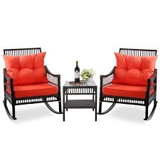 Melra Rocking Chair With Cushions In 2020 Rocking Chair Set Wicker Rocking Chair Wicker Patio Furniture Set