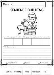 December Sentence Building Sentence Building Kindergarten Writing Writing Sentences Worksheets