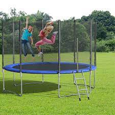 Here you may to know how to setup a trampoline. Moonquake Round Trampoline With Safety Enclosure Basketball Hoop And Ladder Fast Assembly Outdoor Trampoline For Kids And Adult Wayfair