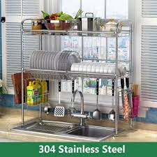 Rak piring gantung atas wastafel seperti pada judul sub yang sedang anda lihat dibawah ini website gambar furniture keren ini menyajikan beberapa pilihan 30 ide rak piring gantung minimalis modern 2019 terbaru. Rak Piring Stainless Di Atas Wastafel Pipa Bulat 100cm Shopee Indonesia