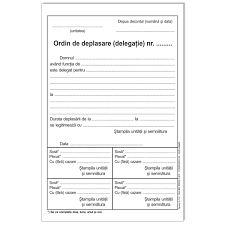 Model completat ordin de deplasare contabilitate. Ordin Deplasare A5 Rullpaper Ro