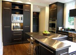 with dark kitchen cabinets
