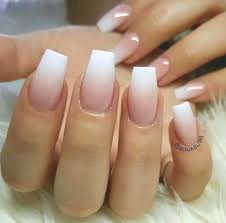 79ombre blue glitter acrylics with pealrs and gems. Acrylic Nails French Tip White White Pink Ombre Acrylic Fingernails Manicure French Tip Squa Square Acrylic Nails Ombre Acrylic Nails White Acrylic Nails