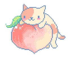 Cat Peach And Kawaii Afbeelding Anime Pixel Art Pixel Art Pixel Art Food