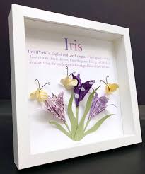 Baby Girl Frame With Name Origin And Meaning Custom Paper Art Of Iris Butterflies For Baby Girl Shower Gift Nursery Decor Wall Art Nursery Decor Wall Art Girl Shower Gifts