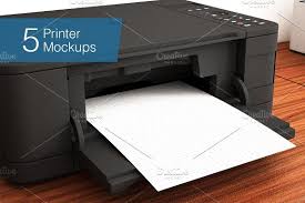 Printer Mockup 5 Poses Printer Mockup Mockup Design