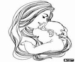 Ausmalbilder Mutter Umarmt Ihr Kind Mit Liebe Zum Ausdrucken