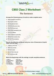 Cbse worksheets for class 2 english: Make Sentences Ncert Cbse Class 2 English Worksheet Lessons The Sentence