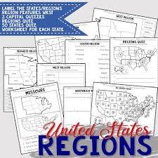 united states regions worksheets and printables homeschool geography 4th 5th 6th grade calm wave