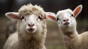 Due Pecore Guardano Una Telecamera E Guardano Nella Telecamera, Immagine  Animale Divertente Immagine di sfondo per il download gratuito